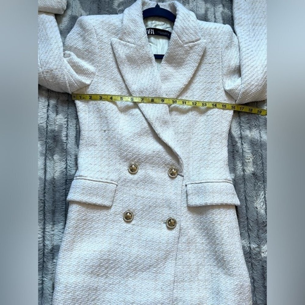 Zara Textured Double-Breasted Blazer Size XS - Picture 10 of 13